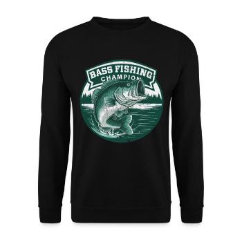 Bass Fishing Champion Design for Anglers - Unisex Sweatshirt - black - Front - Alina (178cm) & Michal (187cm)