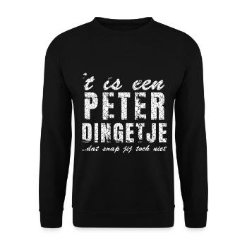 Design de chemise avec le nom Peter, personnalisé - Sweat-shirt Unisexe - noir - Devant - Alina (178cm) & Michal (187cm)