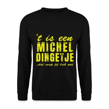 Personalised quote shirt design Michel - Unisex Sweatshirt - black - Front - Alina (178cm) & Michal (187cm)