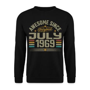 Baujahr Juli 1969 | Geschenk Juli 1969 - Unisex Pullover - Schwarz - Vorne - Alina (178cm) & Michal (187cm)