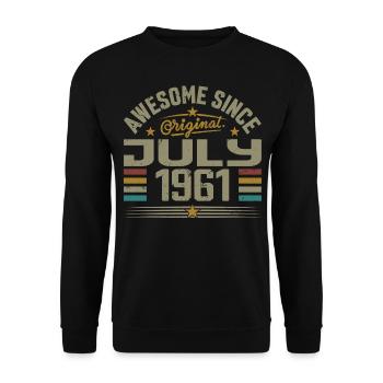 Built in July 1961 | Gift July 1961 - Unisex Sweatshirt - black - Front - Alina (178cm) & Michal (187cm)