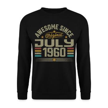 Construit en Juillet 1960 | Cadeau Juillet 1960 - Sweat-shirt Unisexe - noir - Devant - Alina (178cm) & Michal (187cm)