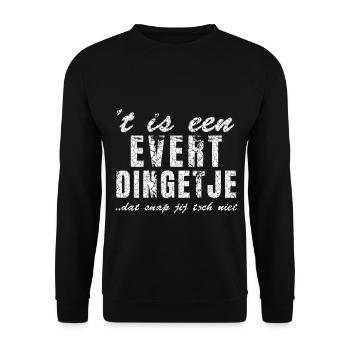 Personalised quote shirt design Evert - Unisex Sweatshirt - black - Front - Alina (178cm) & Michal (187cm)