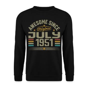 Erbaut im Juli 1951 | Geschenk Juli 1951 - Unisex Pullover - Schwarz - Vorne - Alina (178cm) & Michal (187cm)
