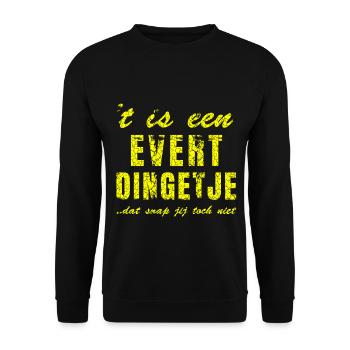 Personalised gifts for Evert - Unisex Sweatshirt - black - Front - Alina (178cm) & Michal (187cm)
