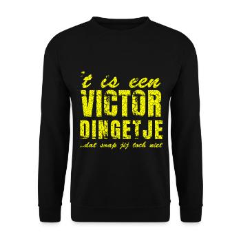 Personalised gifts for Victor - Unisex Sweatshirt - black - Front - Alina (178cm) & Michal (187cm)