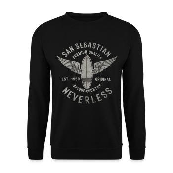 San Sebastian Surf Shirt Basque Country - Unisex Sweatshirt - black - Front - Alina (178cm) & Michal (187cm)