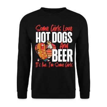 Hot Dog Adult Girl Beer Some Girls - Unisex Pullover - Schwarz - Vorne - Alina (178cm) & Michal (187cm)