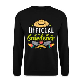 Landscaper Hobby Gardener Gardening - Official Gar - Unisex Sweatshirt - black - Front - Alina (178cm) & Michal (187cm)