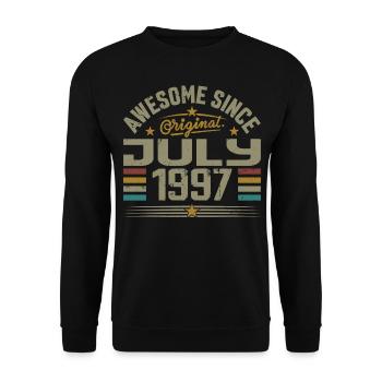 Built in July 1997 | Gift July 1997 - Unisex Sweatshirt - black - Front - Alina (178cm) & Michal (187cm)