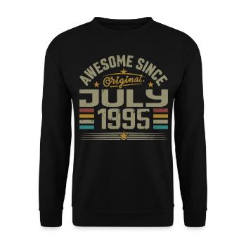 Baujahr Juli 1995 | Geschenk Juli 1995 - Unisex Pullover - Schwarz - Vorne - Alina (178cm) & Michal (187cm)