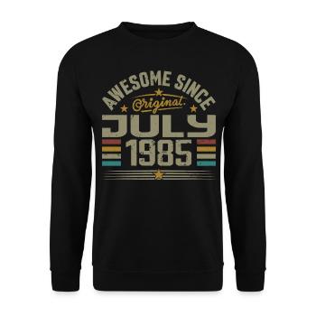 Built in July 1985 | Gift July 1985 - Unisex Sweatshirt - black - Front - Alina (178cm) & Michal (187cm)