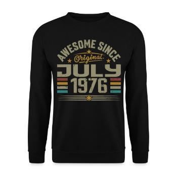 Baujahr Juli 1976 | Geschenk Juli 1976 - Unisex Pullover - Schwarz - Vorne - Alina (178cm) & Michal (187cm)