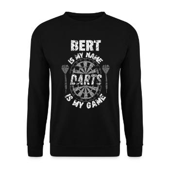 T-shirt de fléchettes personnalisé pour Bert - Sweat-shirt Unisexe - noir - Devant - Alina (178cm) & Michal (187cm)
