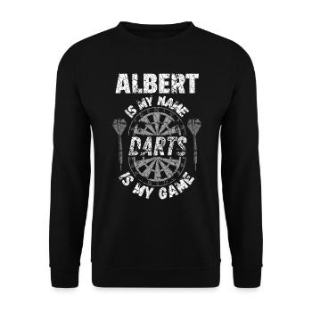 Conception de t-shirt nominatif pour les joueurs de fléchettes et les fans - Sweat-shirt Unisexe - noir - Devant - Alina (178cm) & Michal (187cm)