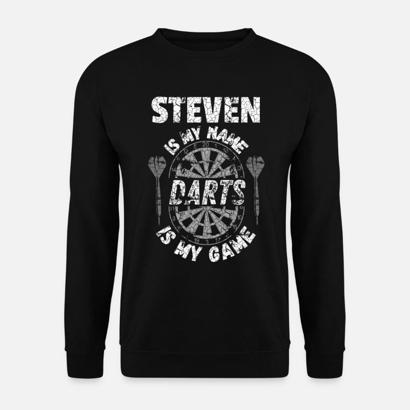 Personalisiertes Darts T-Shirt für Steven - Unisex Pullover - Schwarz