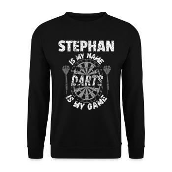 T-shirt de fléchettes personnalisé pour Stephan - Sweat-shirt Unisexe - noir - Devant - Alina (178cm) & Michal (187cm)