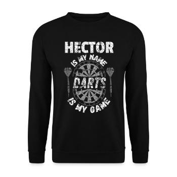 T-shirt de fléchettes personnalisé pour Hector - Sweat-shirt Unisexe - noir - Devant - Alina (178cm) & Michal (187cm)