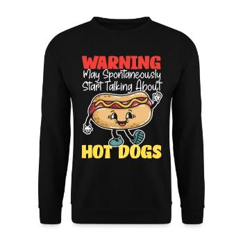 Hot Dog Adult Warning May - Unisex Pullover - Schwarz - Vorne - Alina (178cm) & Michal (187cm)