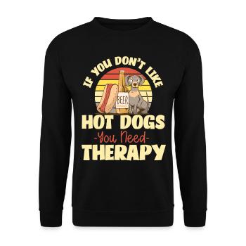 Hot Dog Adult Retro If You Don't - Unisex Sweatshirt - black - Front - Alina (178cm) & Michal (187cm)