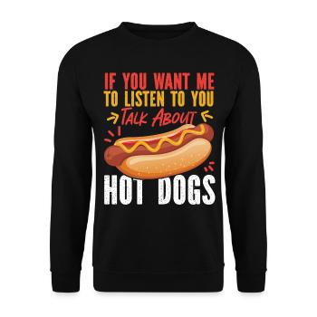 Hot Dog Adult If You Want Me To - Unisex Pullover - Schwarz - Vorne - Alina (178cm) & Michal (187cm)