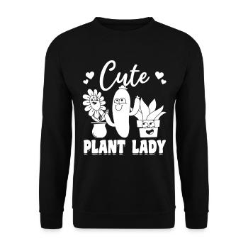 Hobby Gardener Plant Lover - Gardening Cute Plant - Unisex Pullover - Schwarz - Vorne - Alina (178cm) & Michal (187cm)