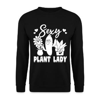 Hobby Gardener Plant Lover - Gardening Sexy Plant - Unisex Pullover - Schwarz - Vorne - Alina (178cm) & Michal (187cm)