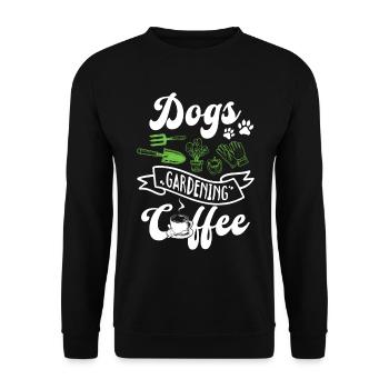 Dogs Gardening Coffee - Hobby Gardener & Cat Lover - Unisex Sweatshirt - black - Front - Alina (178cm) & Michal (187cm)