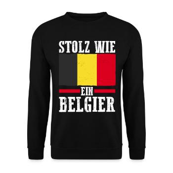Belgier Belgisch Belgien - Unisex Pullover - Schwarz - Vorne - Alina (178cm) & Michal (187cm)