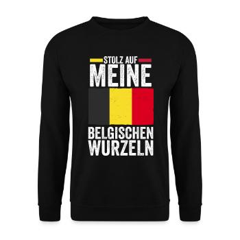 Belgian Belgian Belgium - Unisex Sweatshirt - black - Front - Alina (178cm) & Michal (187cm)
