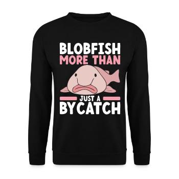 Poisson blob mignon poisson laid - Sweat-shirt Unisexe - noir - Devant - Alina (178cm) & Michal (187cm)
