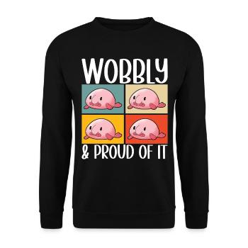 Poisson blob mignon poisson laid - Sweat-shirt Unisexe - noir - Devant - Alina (178cm) & Michal (187cm)
