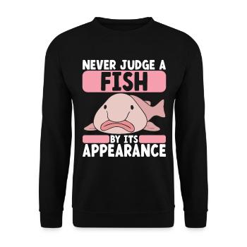 Süßer Blobfisch Hässlicher Fisch - Unisex Pullover - Schwarz - Vorne - Alina (178cm) & Michal (187cm)