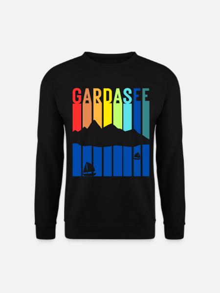 Gardasee Vintage Lago Di Garda Italien Urlaub - Unisex Pullover - Schwarz
