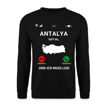Antalya Urlaub Türkei Idee - Unisex Pullover - Schwarz - Vorne - Alina (178cm) & Michal (187cm)