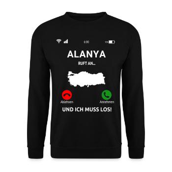 Alanya Urlaub Türkei Idee - Unisex Pullover - Schwarz - Vorne - Alina (178cm) & Michal (187cm)