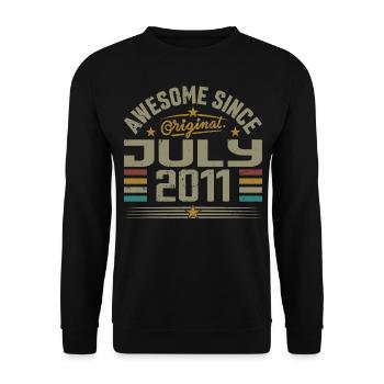 Baujahr Juli 2011 | Geschenk Juli 2011 - Unisex Pullover - Schwarz - Vorne - Alina (178cm) & Michal (187cm)