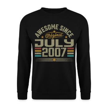Baujahr Juli 2007 | Geschenk Juli 2007 - Unisex Pullover - Schwarz - Vorne - Alina (178cm) & Michal (187cm)