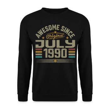 Baujahr Juli 1990 | Geschenk Juli 1990 - Unisex Pullover - Schwarz - Vorne - Alina (178cm) & Michal (187cm)