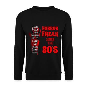 Gruselige Horror Freak T-Shirts und Kleidung, Horror Fan - Unisex Pullover - Schwarz - Vorne - Alina (178cm) & Michal (187cm)
