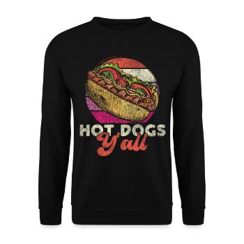 Hot Dog Adult Girl Vintage Hot - Unisex Pullover - Schwarz - Vorne - Alina (178cm) & Michal (187cm)