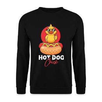 Hot Dog Adult Chicken Girl Hot Dog - Unisex Sweatshirt - black - Front - Alina (178cm) & Michal (187cm)