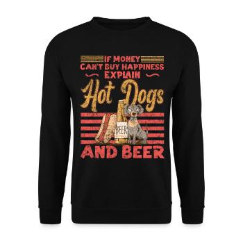 Hot Dog Adult Bière Vintage Si - Sweat-shirt Unisexe - noir - Devant - Alina (178cm) & Michal (187cm)