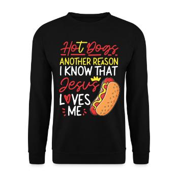 Hot Dog Adult Jesus Faith - Unisex Sweatshirt - black - Front - Alina (178cm) & Michal (187cm)