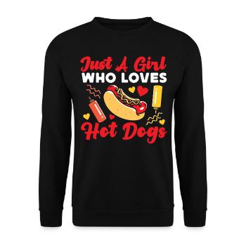 Hot Dog Adult Girl Juste une fille qui - Sweat-shirt Unisexe - noir - Devant - Alina (178cm) & Michal (187cm)