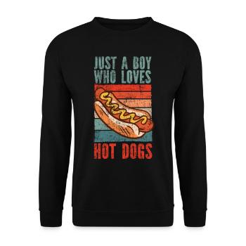 Hot Dog Adult Boy Vintage Retro - Unisex Sweatshirt - black - Front - Alina (178cm) & Michal (187cm)