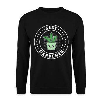 Gardening Funny Garden Plant - Sexy Gardener - Unisex Pullover - Schwarz - Vorne - Alina (178cm) & Michal (187cm)