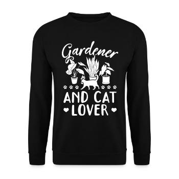 Jardinage Hobby Jardinier et amoureux des chats - Sweat-shirt Unisexe - noir - Devant - Alina (178cm) & Michal (187cm)