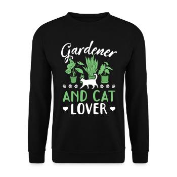 Jardinier amateur d’aménagement paysager et amoureux des chats - Sweat-shirt Unisexe - noir - Devant - Alina (178cm) & Michal (187cm)