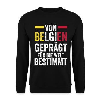 Belgier Belgisch Belgien - Unisex Pullover - Schwarz - Vorne - Alina (178cm) & Michal (187cm)